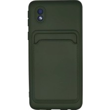 Senka Newface Samsung Galaxy A01 Core Kılıf Kelvin Kartvizitli Silikon - Koyu Yeşil