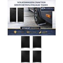 Otokap Universal Volkswagen Crafter Ön ve Arka Siyah Takım Paçalık Krom Detaylı 4 Lü Set