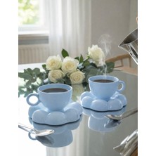 Yumuk Shop Puffyl 2 Kişilik 4 Parça Double Kahve Fincan Takımı 120 ml