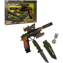 Markaon Üreticiniz S00004308 Asker Silah Set Bıçak/silah Işık/ses 6pr YN1348