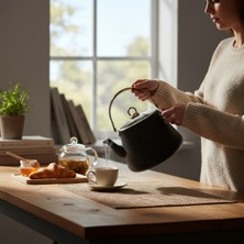 PremiumPort Şık 3 Litre Granit Üstten Tutma Bitki Çay Demliği