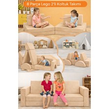 Yatella 8 Parça LEGO Modüler Bebek ve Çocuk Odası Koltuğu Koltuk Takımı - Bej