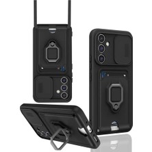 Senka Newface Samsung Galaxy A36 Kılıf Zuma Kartvizitli Yüzüklü Silikon - Siyah