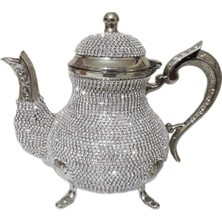 PremiumPort El Işlemeli Bakır Çaydanlık, Kristal Taş Detaylı, 1500 Ml, Şık Tasarım