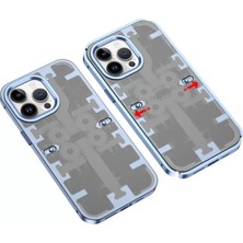 Senka Newface Iphone 14 Pro Kılıf Mekanik Bumper Kapak - Mavi