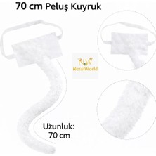 Markaon Üreticiniz Beyaz Peluş Kuyruk Şekil Verilebilir 70 cm YN1348