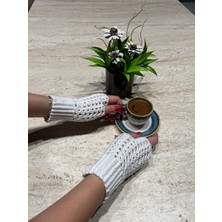 Örgü El Yapımı Eldiven- Parmaksız Eldiven- Ajurlu Şıktasarım