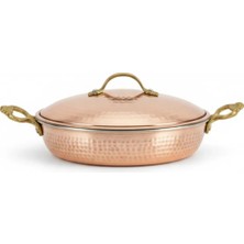 Moda Bakır Kapaklı Bakır Tava 20 cm