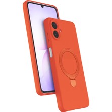 Senka Newface Samsung Galaxy A07 4g Regal Magsafe Standlı Kapak - Turuncu