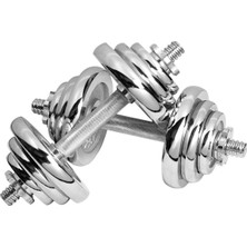 PremiumPort Krom Kaplama Metal Dambıl Seti, Güç ve Şıklık Sunar