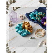 Kokoş Aksesuar Saten Simit Toka Kahverengi/turkuaz Pinterest Model