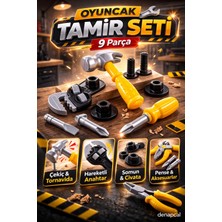 Denapcal Çocuk Tamir Seti 9 Parça Oyuncak Alet Seti Tornavidalı Çekiçli Tamirci Oyuncağı