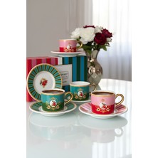 Yumuk Shop Naravian 4 Kişilik 8 Parça Piano Bird Double Kahve Fincan Takımı 120 ml