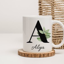 Ebruli Baskı Kişiye Özel Harfli Isimli Kupa – Minimal ve Şık Tasarım ☕🌿