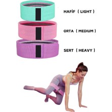 PremiumPort 3'lü Dokuma Pilates Direnç Bandı Seti, Egzersiz ve Aerobik Lastiği