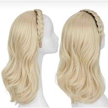Naturel Peruk Taclı Sarı Yarımay