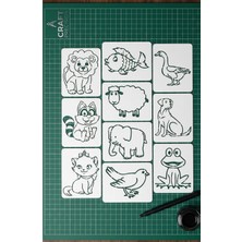 Çocuklar Için Hayvan Çizim Şablonu (10’lu Set) – 3D Baskı Stencil Kalıp – Kolay Çizim Eğitici Aktivite