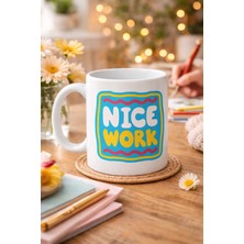 Lims Store Nice Work "harika Iş Çıkardın" Yazılı Porselen Kupa Model 147 – Motivasyon Kupası – Tebrik &amp; Başarı Temalı Kahve Kupası – Hediye Fikri