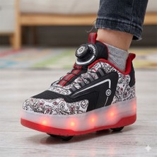Rungo Patenli Kaykaylı Işıklı Kız Erkek Çocuk Spor Sneakers Ayakkabı