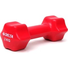 PremiumPort 2 kg Kırmızı Pvc Kaplama Demir Dambıl Seti 1'li