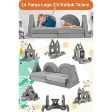 Yatella 14 Parça Yapı Oyuncak Modüler Bebek ve Çocuk 2\\\'li Koltuğu - Gri