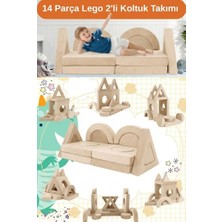 Yatella  14 Parça Yapı Oyuncak Modüler Bebek ve Çocuk 2\\\'li Koltuğu - Bej