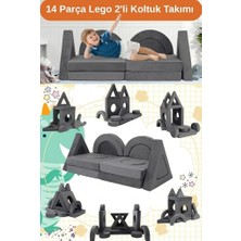 Yatella 14 Parça Yapı Oyuncak Modüler Bebek ve Çocuk 2\\\'li Koltuğu - Antrasit
