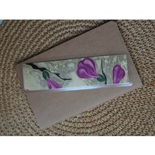 My Ebru Art El Yapımı Manolya Ebru Sanatı Ayraç – Battal Desenli Çiçek Motifli Püsküllü Kitap Ayracı | Özel Tasarım Sanatsal Hediye