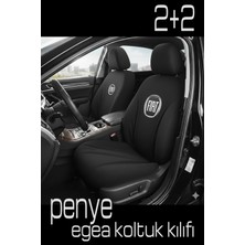 Penye Siyah Ön ve Arka Koltuk Kılıfı Seti, Logo Baskılı, Egea Cross