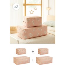 Ocean Home Textile 4'lü Çocuk Odası Deniz Kızı Hurç Set 2 Adet 30 x 22 x 18 / 2 Adet 52 x 28 x 21 cm