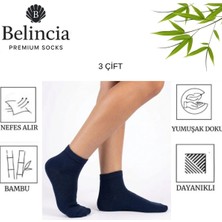 Bambu Erkek Yarım Konç Çorap/dikişsiz/koku Karşıtı 3'lü Paket