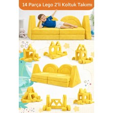 Yatella 14 Parça Yapı Oyuncak Modüler Bebek ve Çocuk 2\\\'li Koltuğu - Sarı