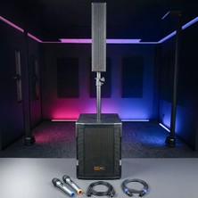 Hepa Merz Handfest Line Array Mikrofonlu Ses Sistemi Aktif Subwoofer + Line Hoparlör 2000W
