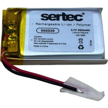 Çerçici Sertec 502030 3.7V 250 Mah Li-Polymer Pil (DEVRELI/1.5A)