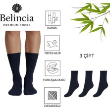 Bambu Erkek Soket Çorap/uzun Düz/dikişsiz/koku Karşıtı 3'lü Paket