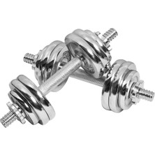 PremiumPort Krom Kaplama Metal Dambıl Seti, Dayanıklı ve Şık Spor Ağırlık Takımı
