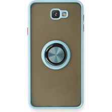 Pileli Store Pilelistore   Samsung Galaxy J7 Prime Kılıf Montreal Yüzüklü Silikon Kapak - Buz Mavi