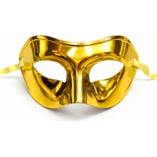 Fırsatkolik Metalize Parlak Parti Maskesi Altın Gold Renk 16X7 cm
