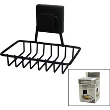 Fırsatkolik Siyah - Metal Katı Sabunluk Kare Güçlü Yapışkanlı 11X12.5X11CM (5067)