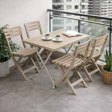 Retro Art 5 Parça Katlanır Masa Sandalye Seti