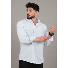 Stil Kombin Ince Çizgili Oversize Yazlık Uzun Kol Gömlek Mrs 218_40415