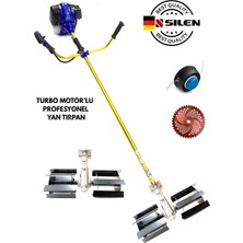 Silen Turbo Motorlu Benzinli Yan Tırpan + Toprak Çapalama Aparatı 6,8 Hp