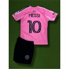 Sidas Yeni Sezon Inter Miami Pembe Messi Çocuk Forma Takımı 4'lü Set Çorap+Bileklik Hediye