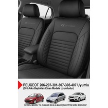 Naz Oto Istanbul Serisi Deri Oto Koltuk Kılıfı (Peugeot 206-207-208-306-307-407- Uyumlu)