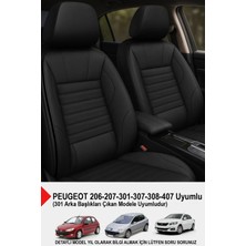 Naz Oto Stone Deri Oto Koltuk Kılıfı - Bel Destekli (Peugeot 206-207-208-306-307-407 Uyumlu)