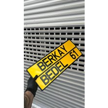 Sarı Renkli Dekor Plaka, Kişi Adı, Soyadı, Lakap ve Memleket Tasarımı