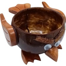 WoodBay Hindistan Cevizi Coconut Baykuş Kase Ayaklı Coconat Şekerlik