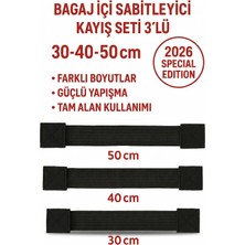 TUMKE Araç Bagaj Sabitleyici Cırtlı Esnek Lastik Seti 30-40-50 cm Siyah 3 Lü Set