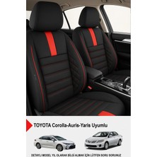 Naz Oto Oniks Kırmızı Tay Tüyü Oto Koltuk Kılıfı-(Toyota Corollo-Auris-Yaris Ile Uyumlu)