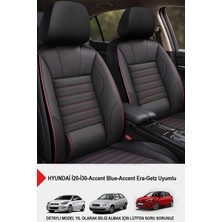Naz Oto Stone Deri Oto Koltuk Kılıfı - Bel Destekli (Hyundai I20-I30 Accent Blue-Era-Getz Uyumlu)